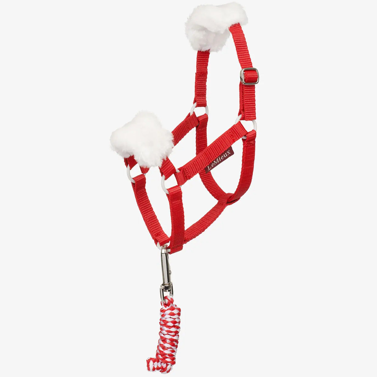 LeMieux Hobby Horse Christmas Headcollar & Leadrope Rojo