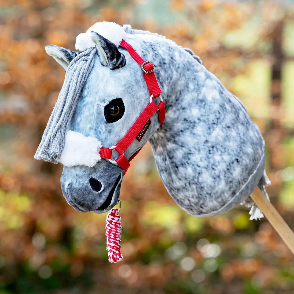 LeMieux Hobby Horse Christmas Headcollar & Leadrope Rojo