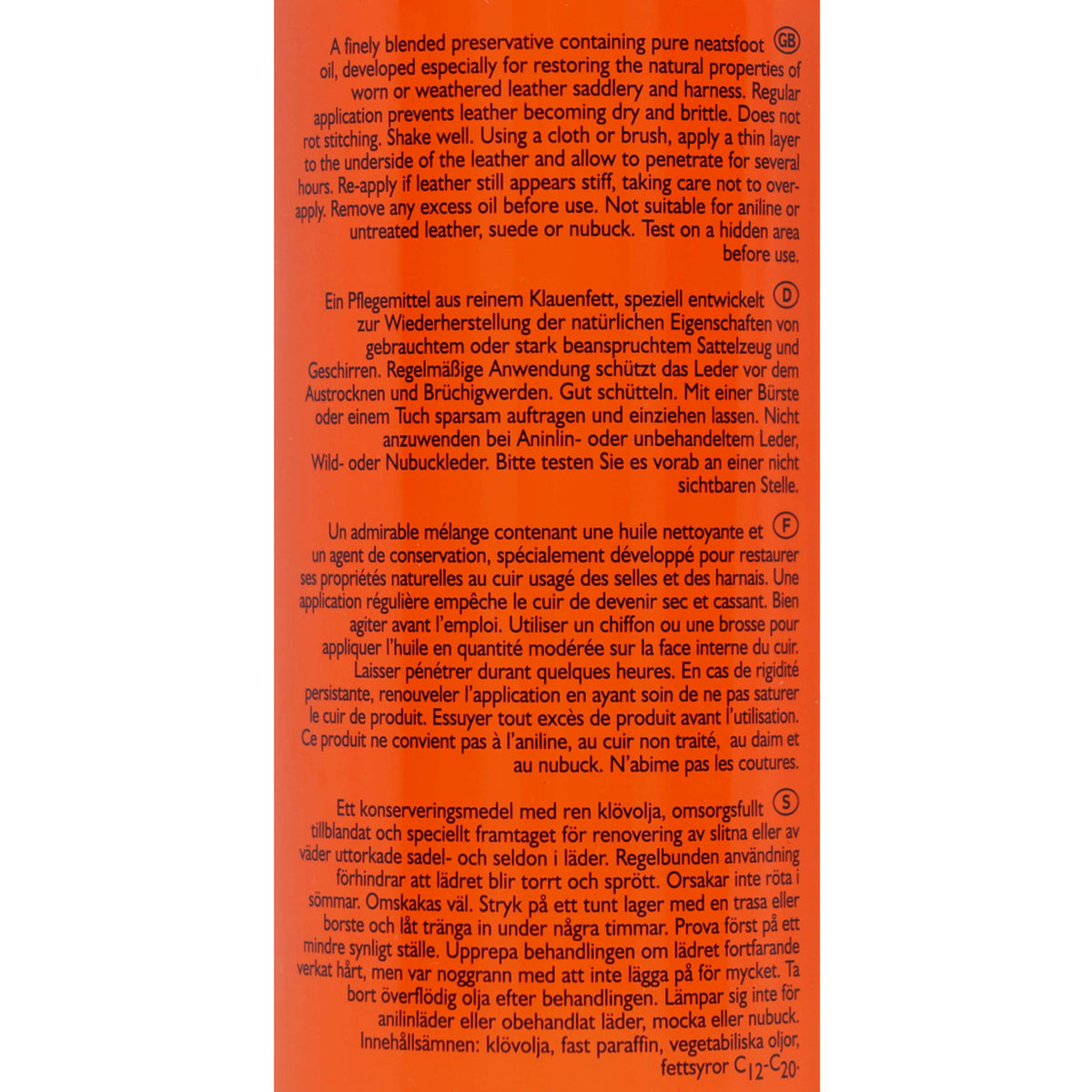 Carr & Day & Martin Aceite para Cuero V&P Neatsfood Compound