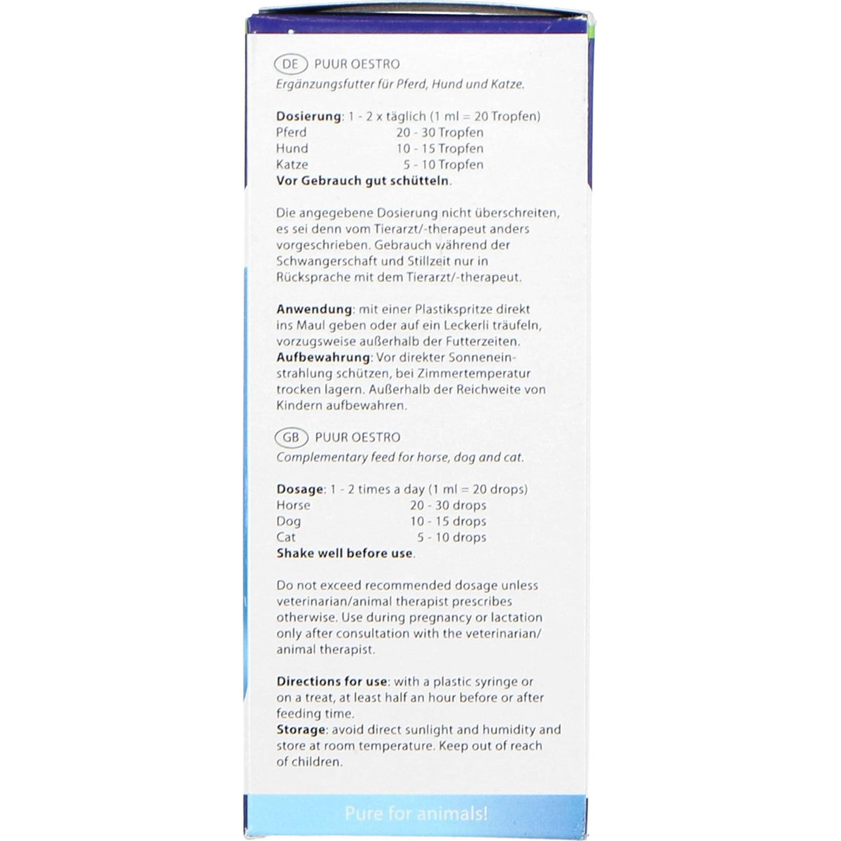 PUUR Oestro Perro/Gato/Caballo/Pony