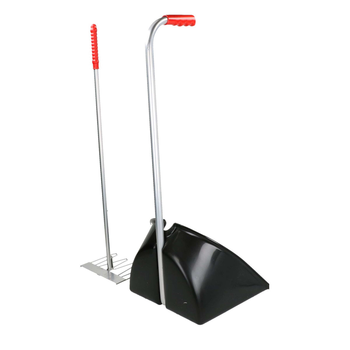 Kerbl Recogedor de excrementos Completo con Rastrillo Negro