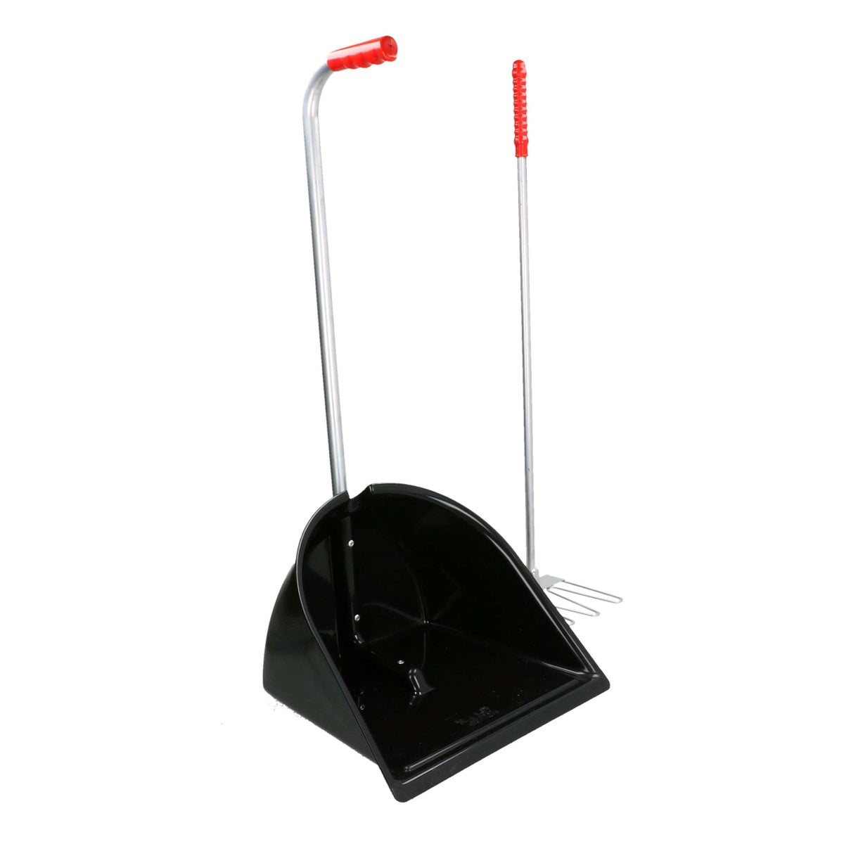 Kerbl Recogedor de excrementos Completo con Rastrillo Negro