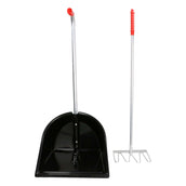 Kerbl Recogedor de excrementos Completo con Rastrillo Negro