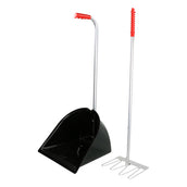 Kerbl Recogedor de excrementos Completo con Rastrillo Negro