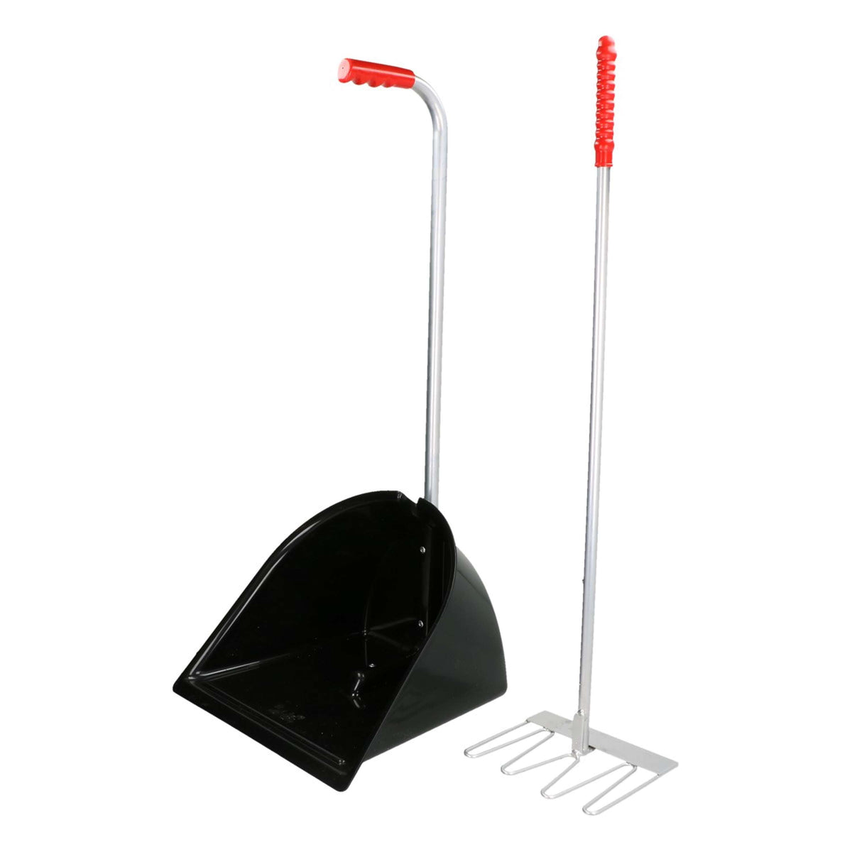 Kerbl Recogedor de excrementos Completo con Rastrillo Negro