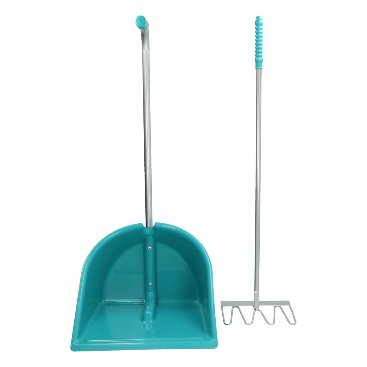Kerbl Recogedor de excrementos Completo con Rastrillo Aguamarina