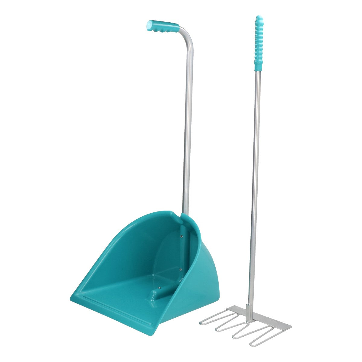 Kerbl Recogedor de excrementos Completo con Rastrillo Aguamarina