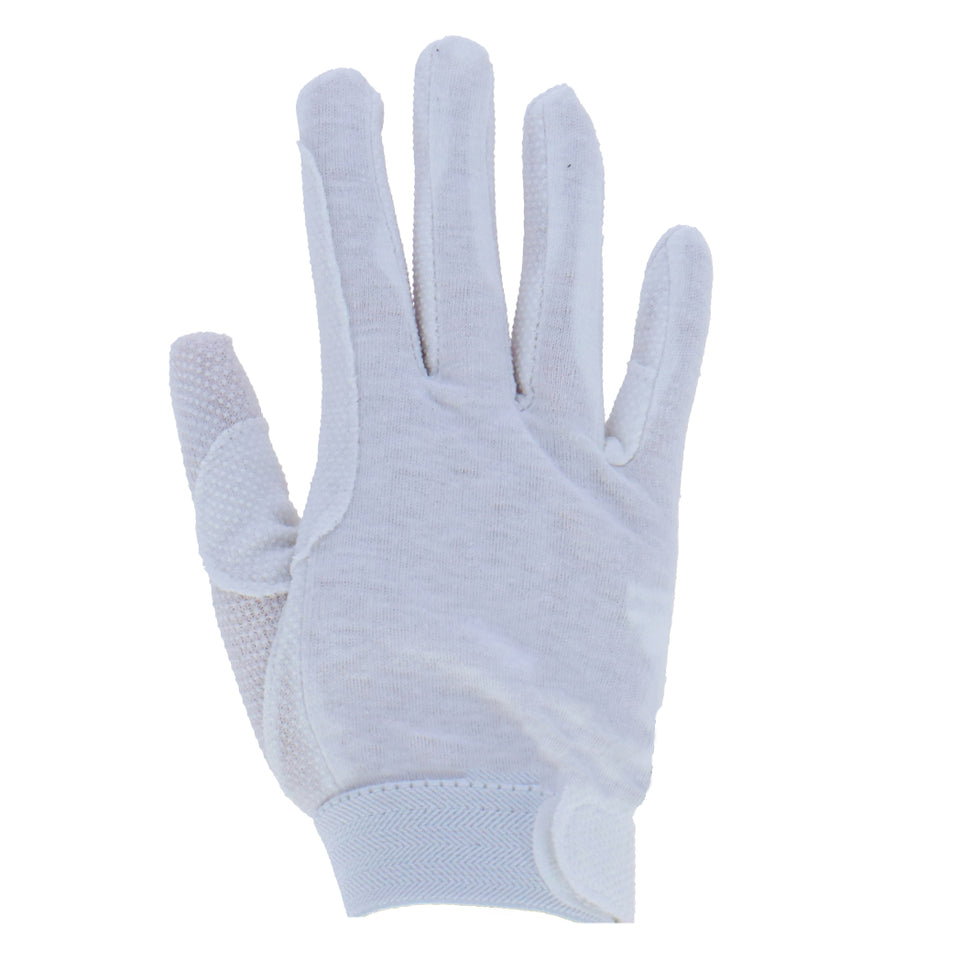 Covalliero Guantes de Montar de Algodón Jersey Blanco
