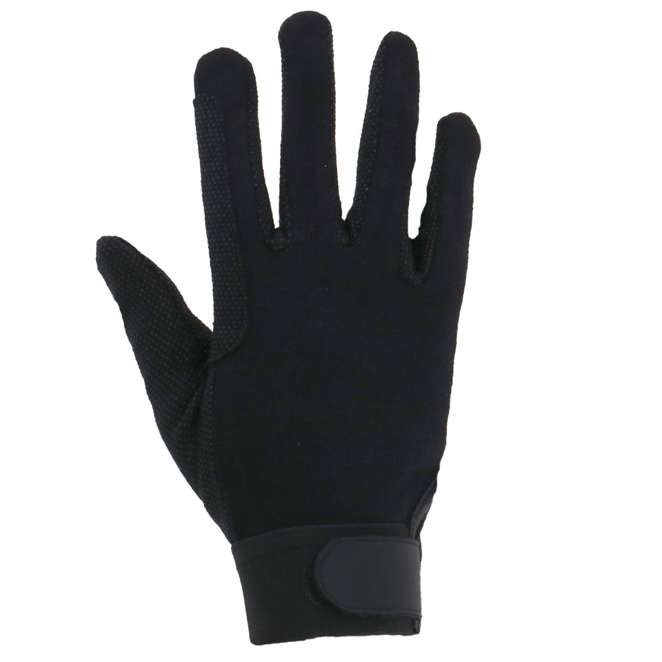 Covalliero Guantes de Montar de Algodón Jersey Negro