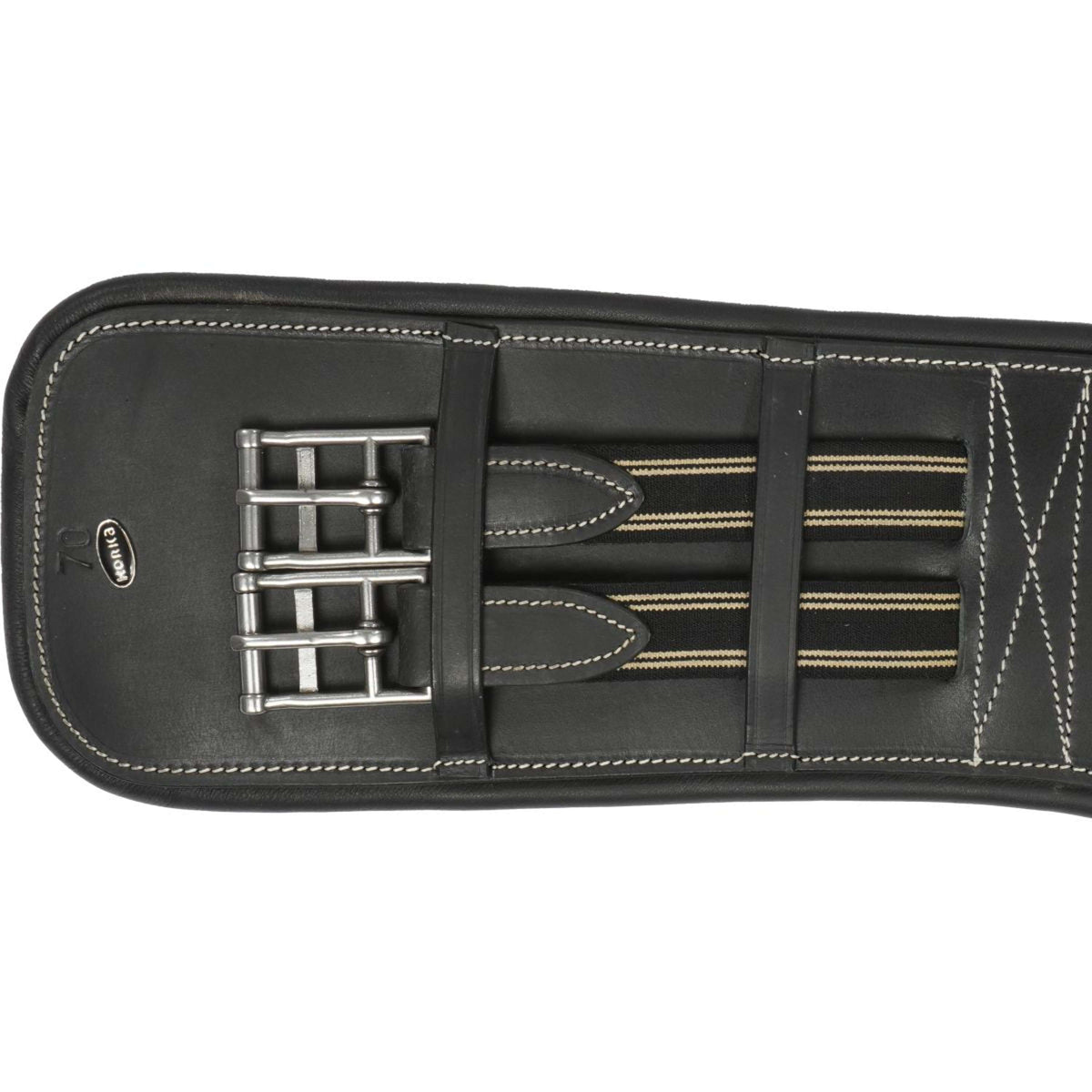 HORKA Cincha de doma Cuero Negro/Plata