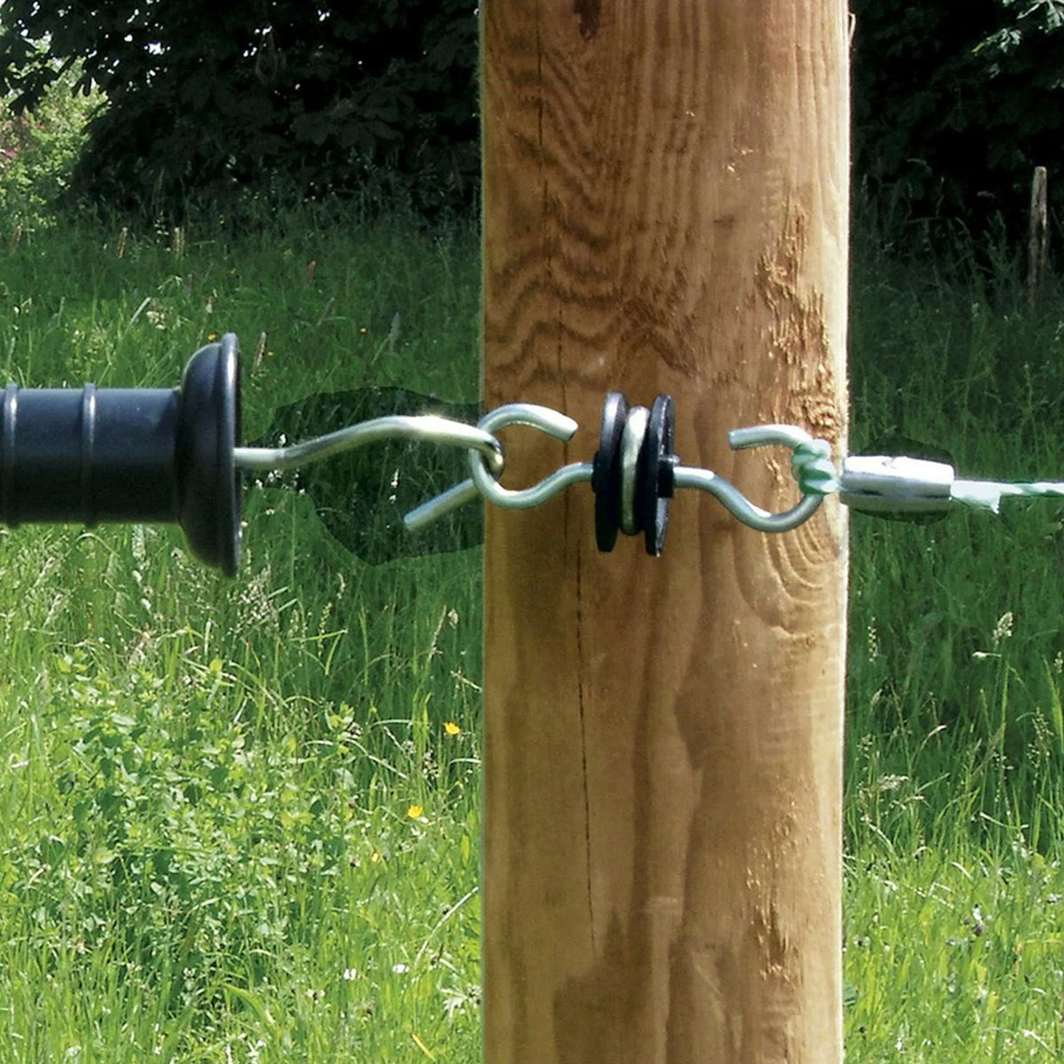 Ako Aislador de Mango de Puerta Galvanizado con 2 Ganchos 10 Unidades