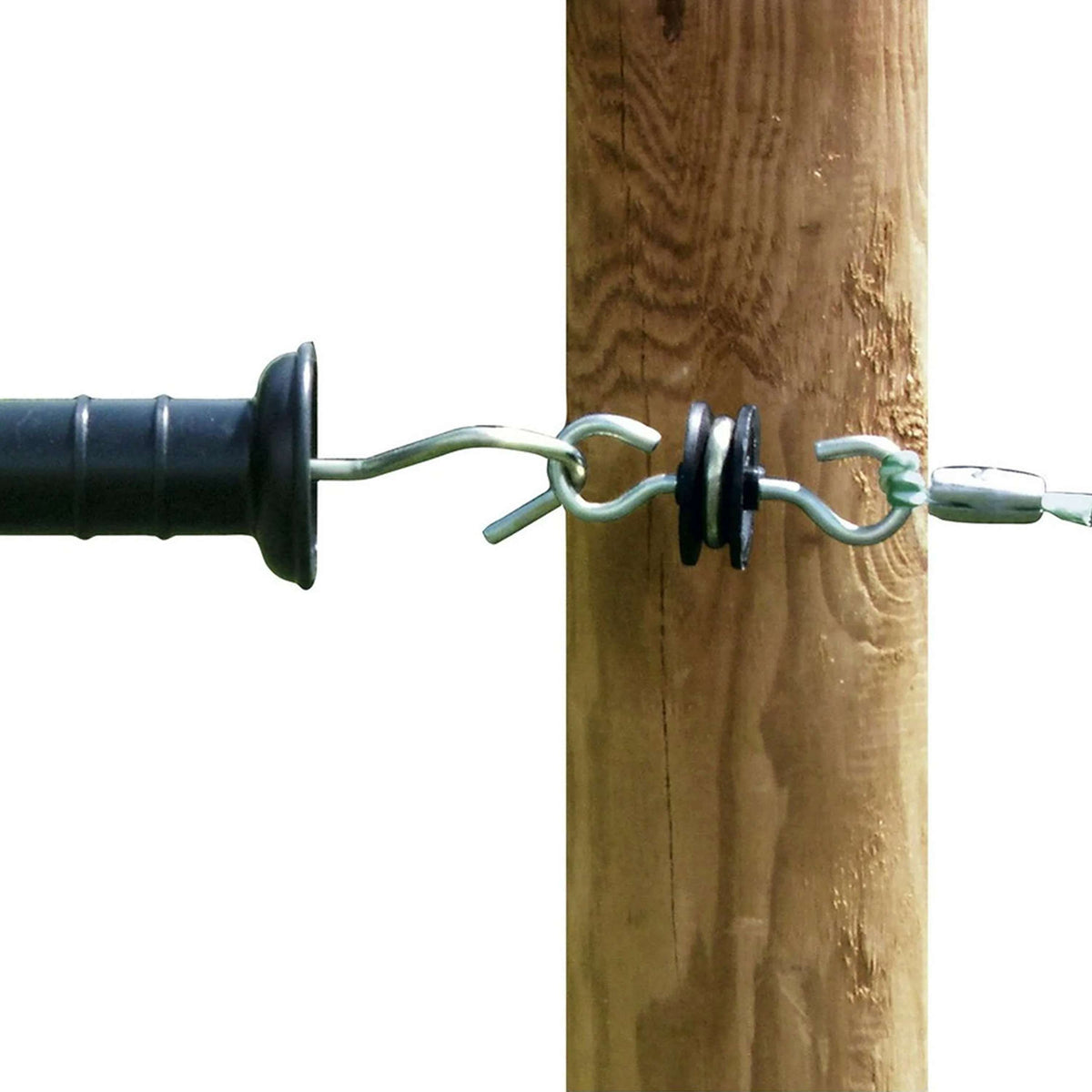 Ako Aislador de Mango de Puerta Galvanizado con 2 Ganchos 10 Unidades