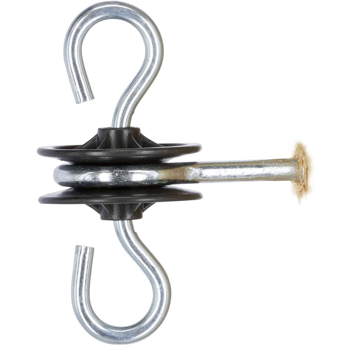 Ako Aislador de Mango de Puerta Galvanizado con 2 Ganchos 10 Unidades