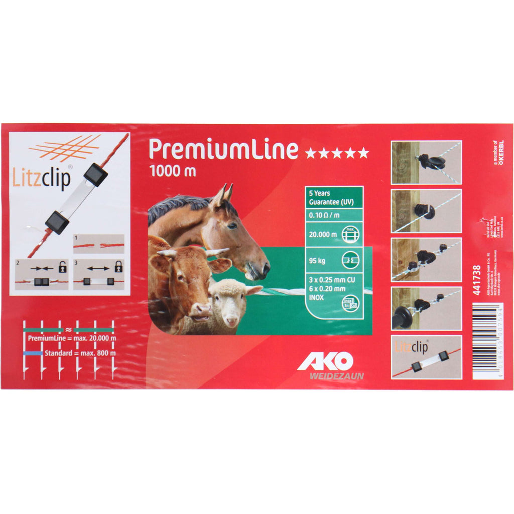 Ako Alambre para Cercas Premiumline Blanco/Verde