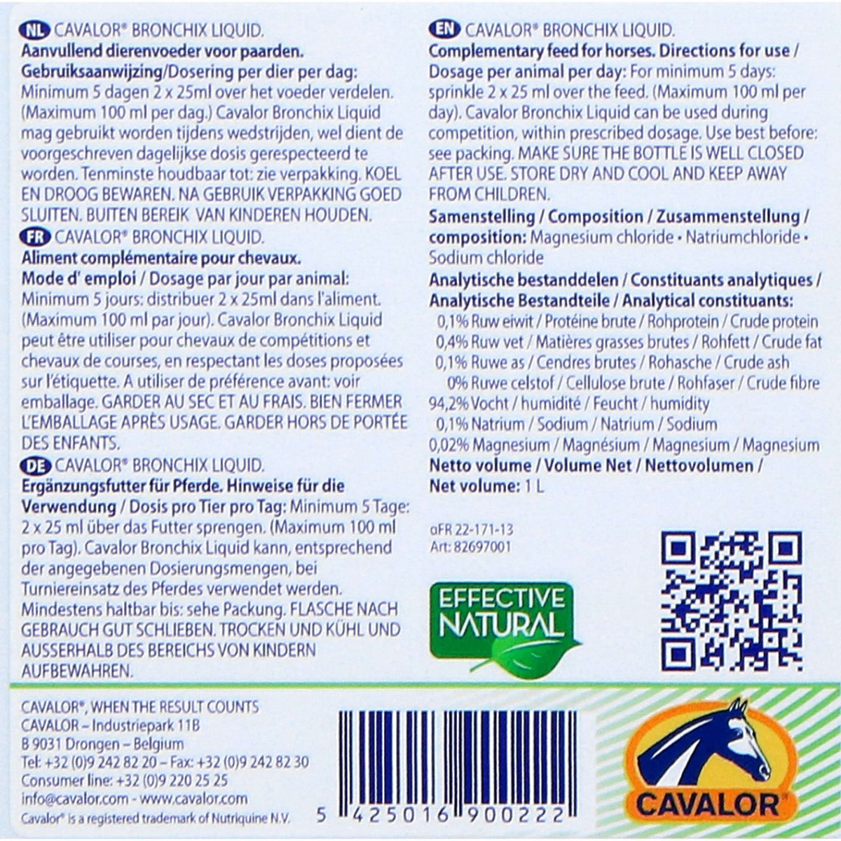 Cavalor Soporte Respiratorio Bronchix Liq