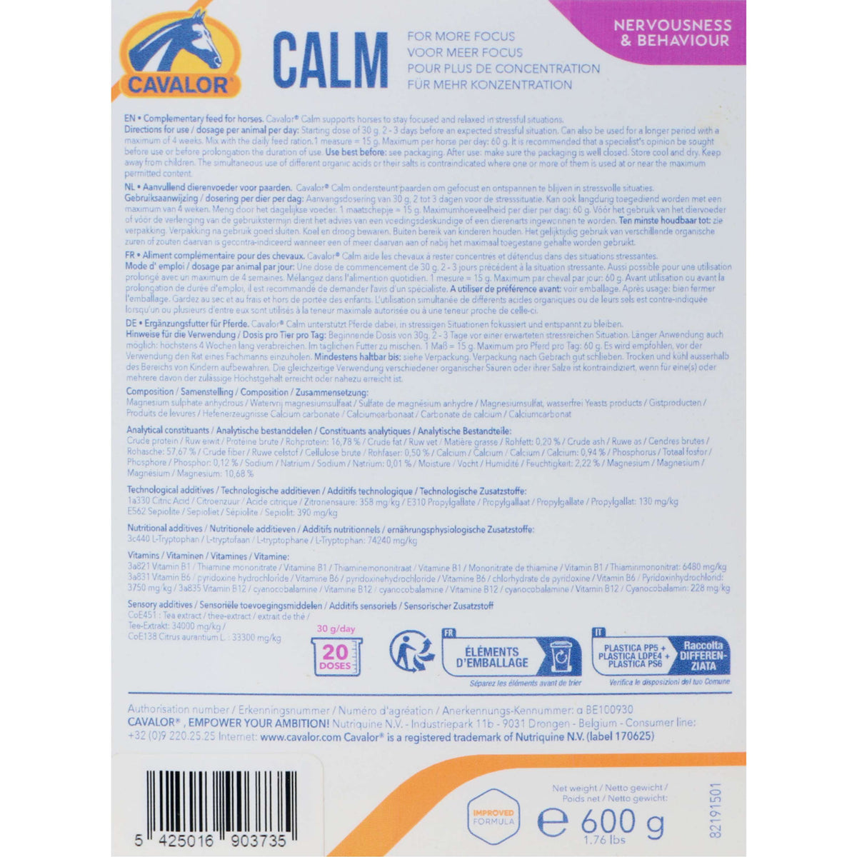 Cavalor Tranquilizante Calm