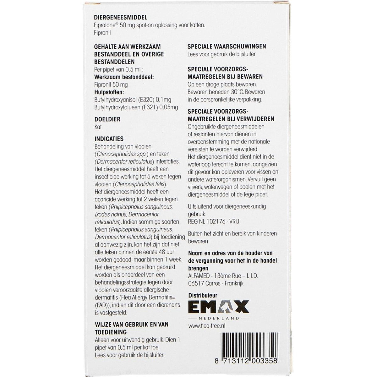 Flea Free Tratamiento Anti-Pulgas Flea Free Fiproline Spot On