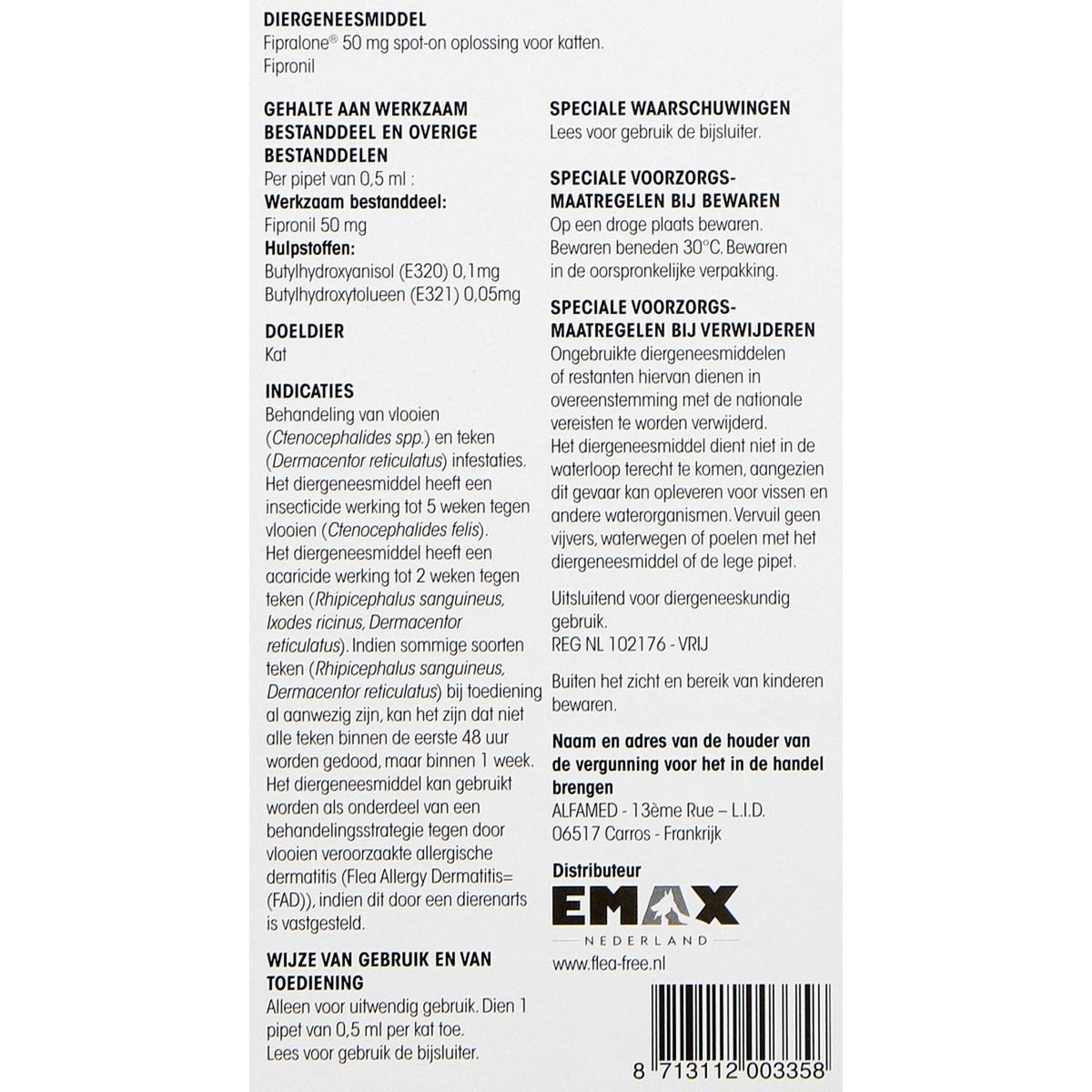 Flea Free Tratamiento Anti-Pulgas Flea Free Fiproline Spot On