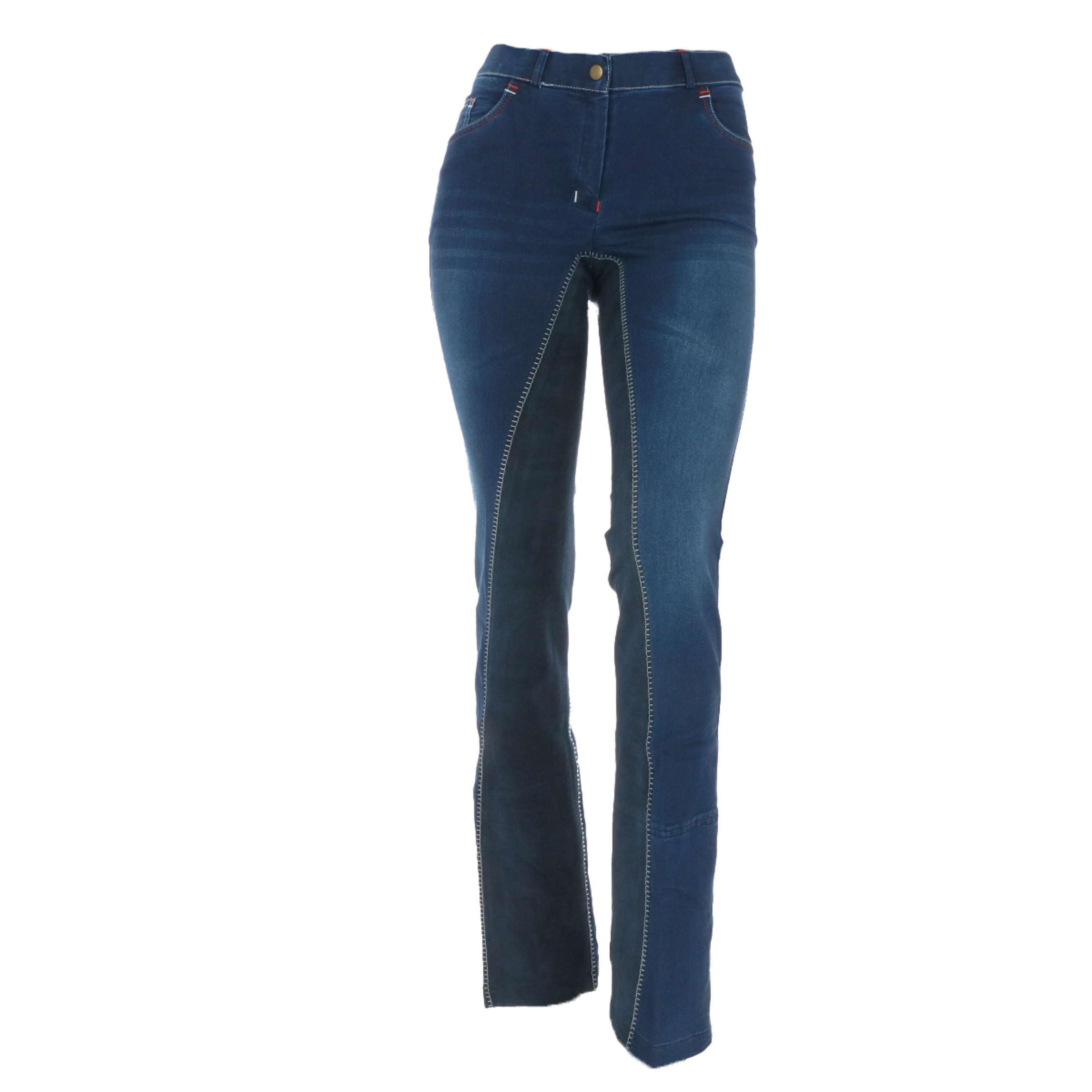 HKM Pantalón de Equitación Summer Denim Azul jeans/Azul oscuro