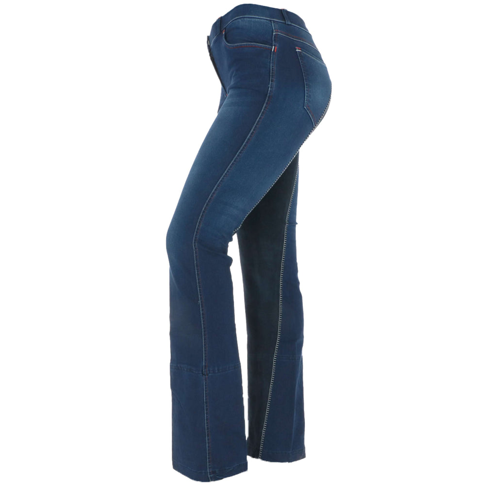 HKM Pantalón de Equitación Summer Denim Azul jeans/Azul oscuro