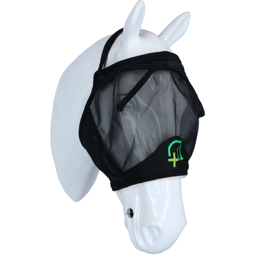 Agradi Horse Máscara Antimoscas Fine Mesh Sin orejas Negro