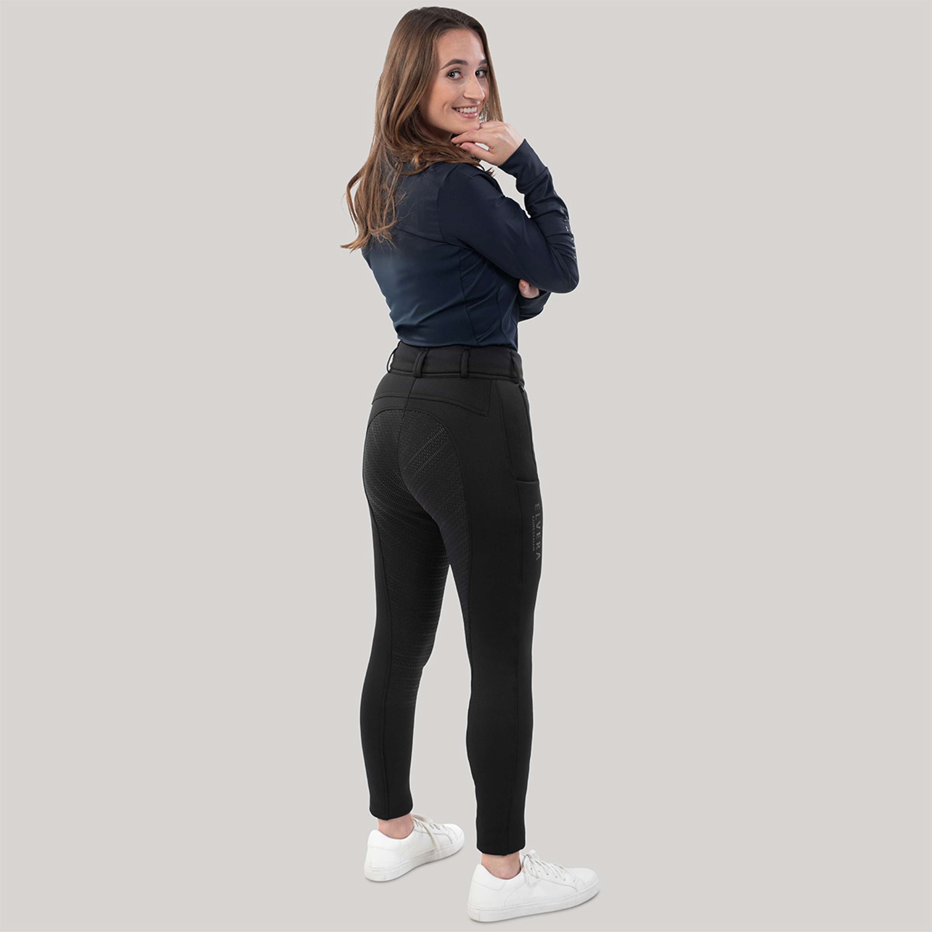 Elvera Equestrian Pantalón de Equitación Teddy Winter Pro Negro