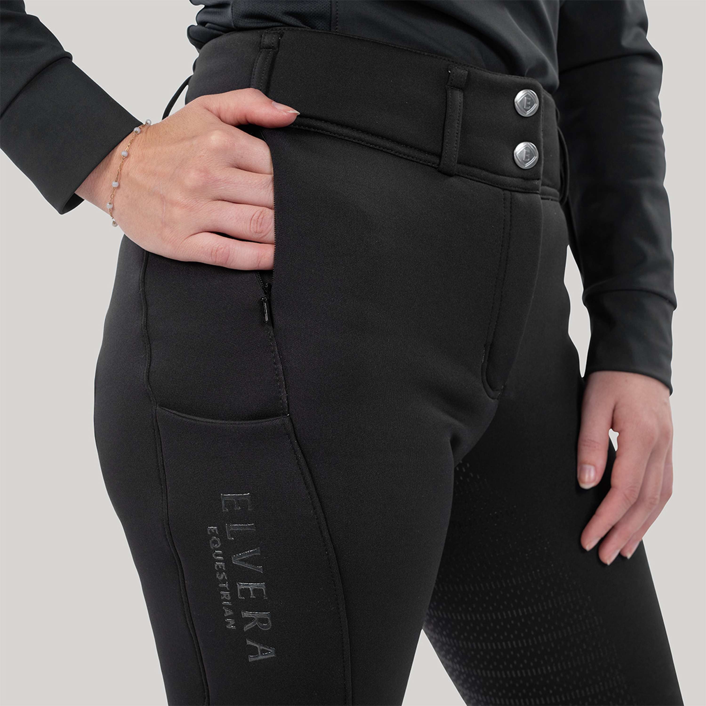 Elvera Equestrian Pantalón de Equitación Teddy Winter Pro Negro
