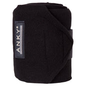 ANKY Vendajes Basic Fleece Set de 4 Negro