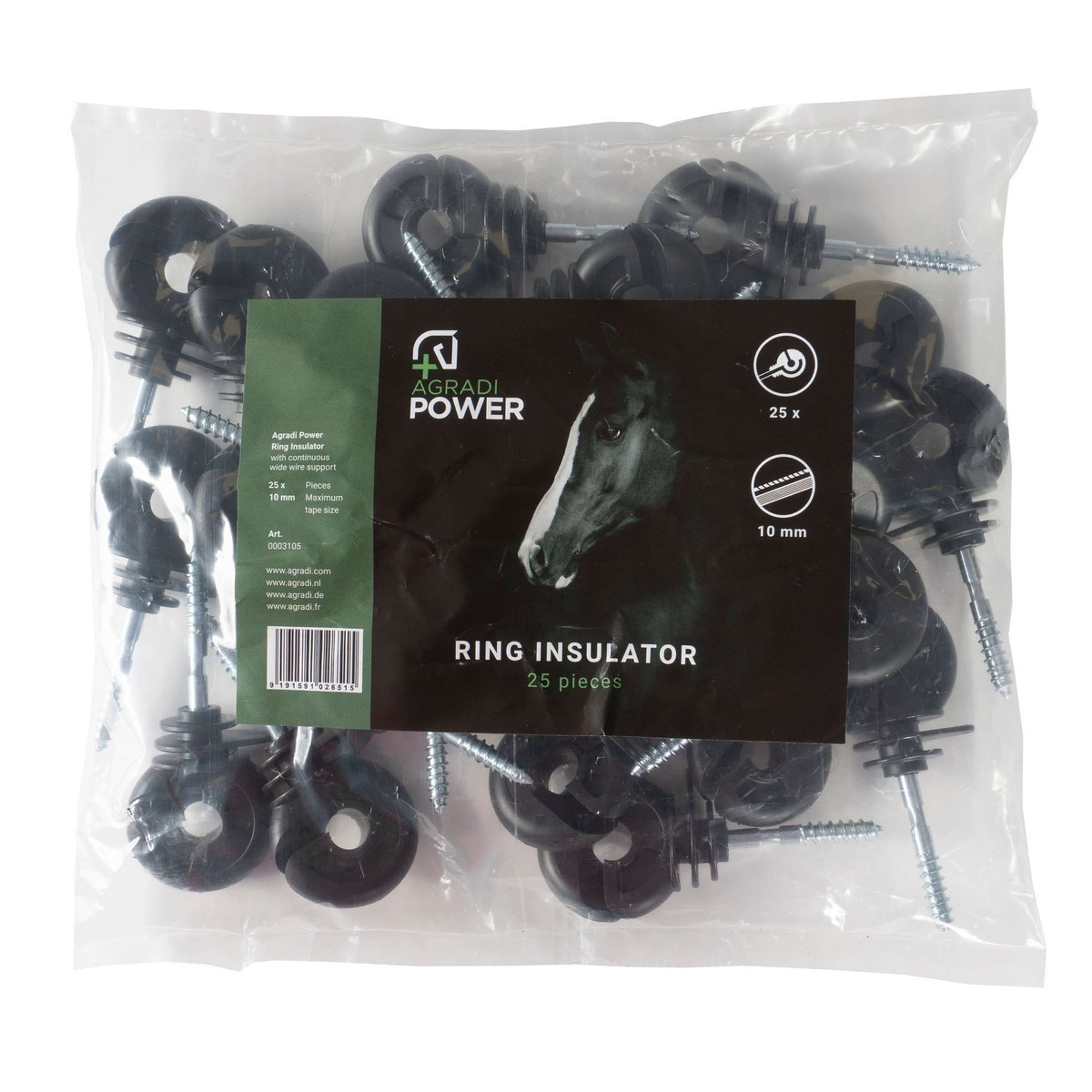 Agradi Power Ringisolator Núcleo de Hierro Grande 25 Piezas Negro