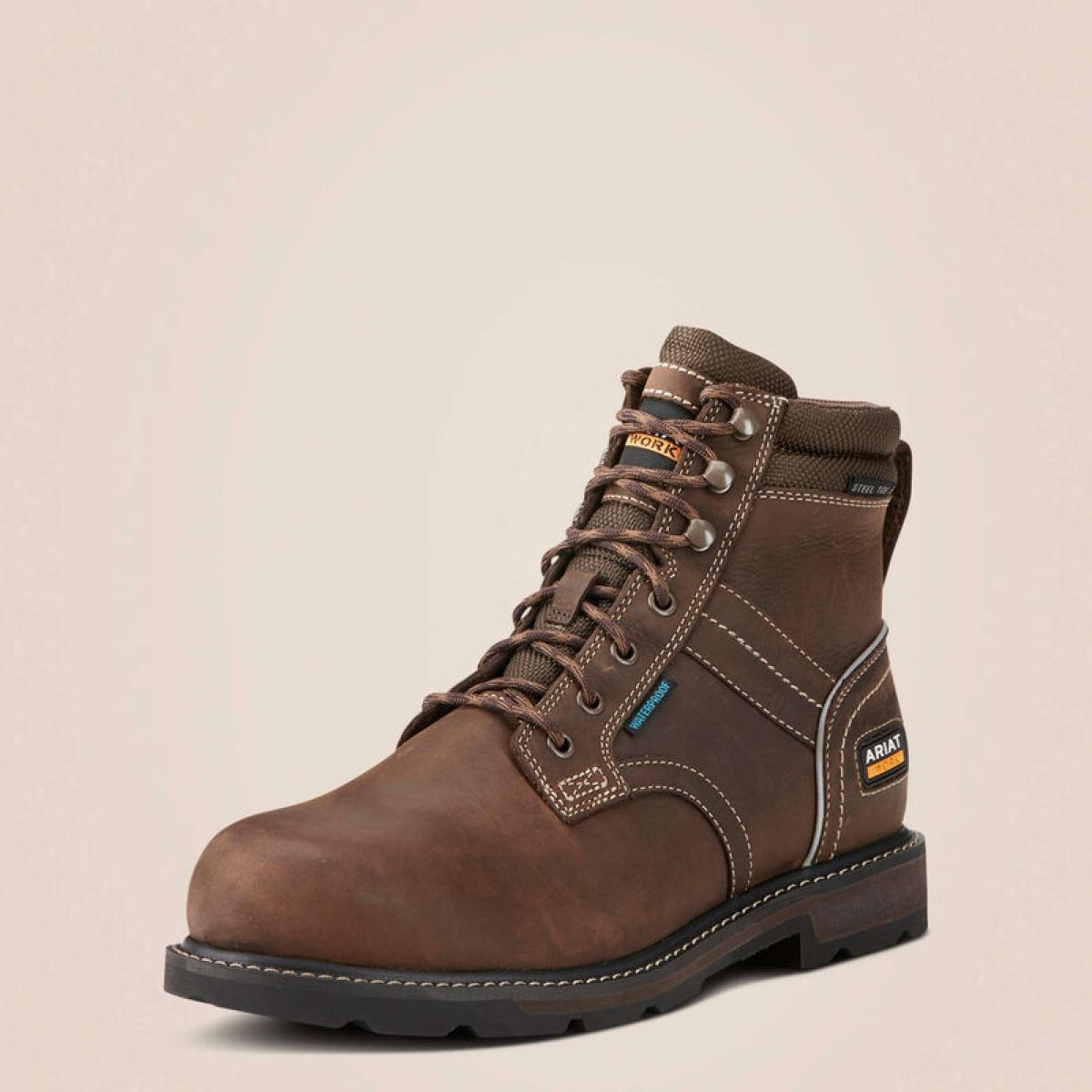 Ariat Zapatillas de exterior Groundbreaker Lace Steel Toe Waterproof Hombres Marron oscuro