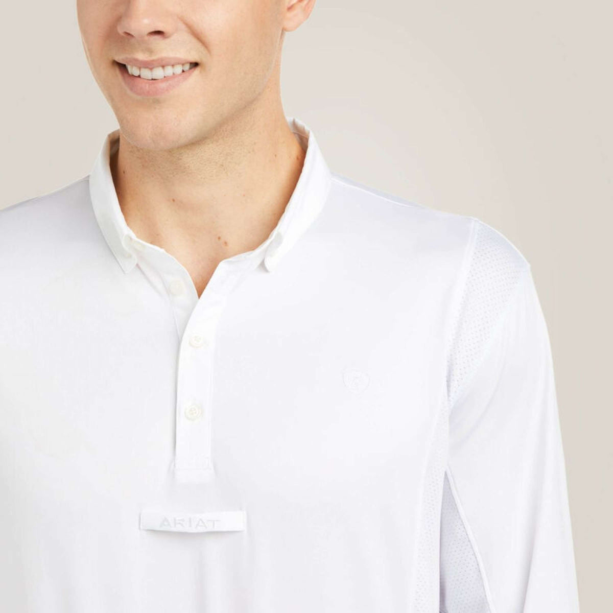 Ariat Camiseta de Competición Tek Long Sleeve Hombres Blanco