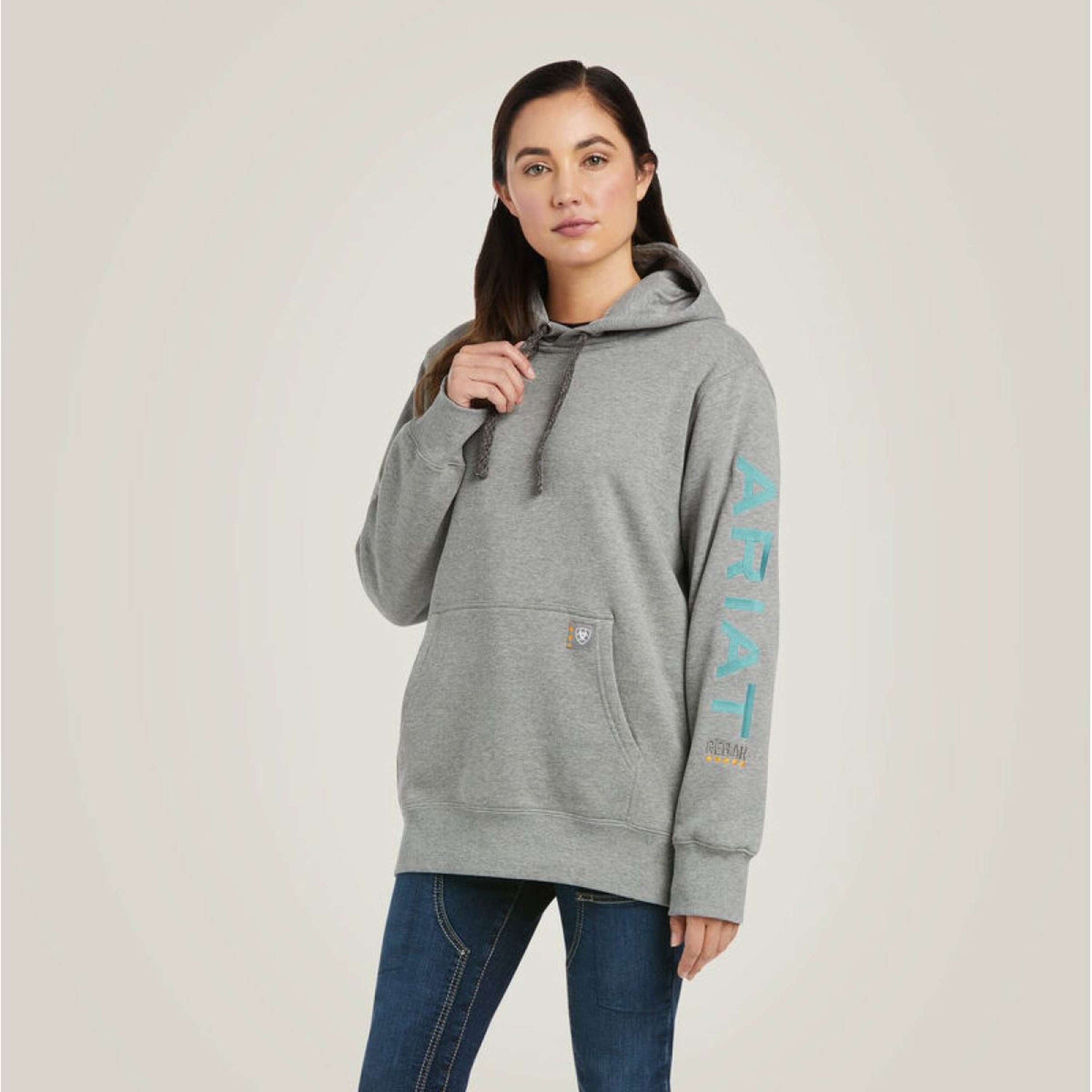 Ariat Hoodie Rebar Graphic Mujer Gris brezo