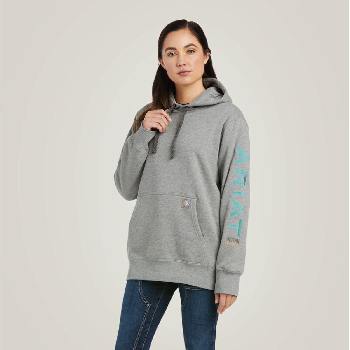 Ariat Hoodie Rebar Graphic Mujer Gris brezo