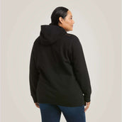 Ariat Hoodie Rebar Graphic Mujer Negro Morado