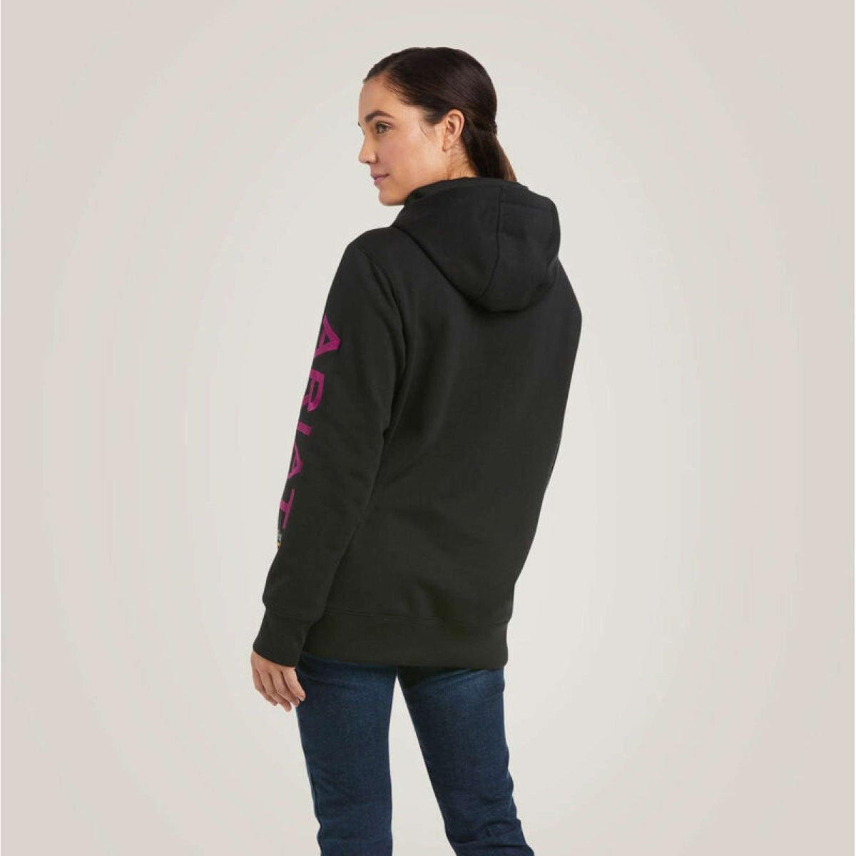 Ariat Hoodie Rebar Graphic Mujer Negro Morado