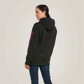 Ariat Hoodie Rebar Graphic Mujer Negro Morado