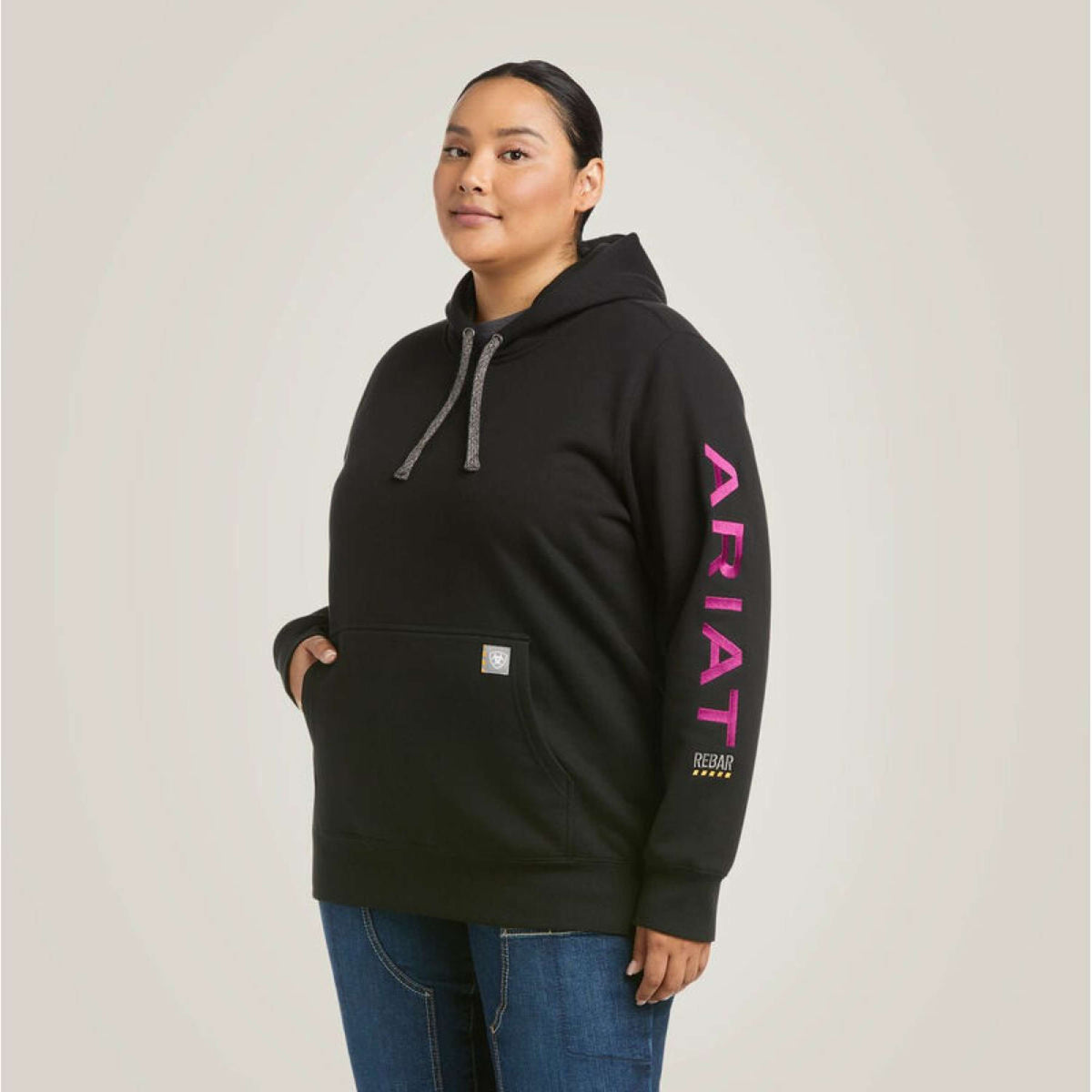 Ariat Hoodie Rebar Graphic Mujer Negro Morado