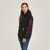 Ariat Hoodie Rebar Graphic Mujer Negro Morado