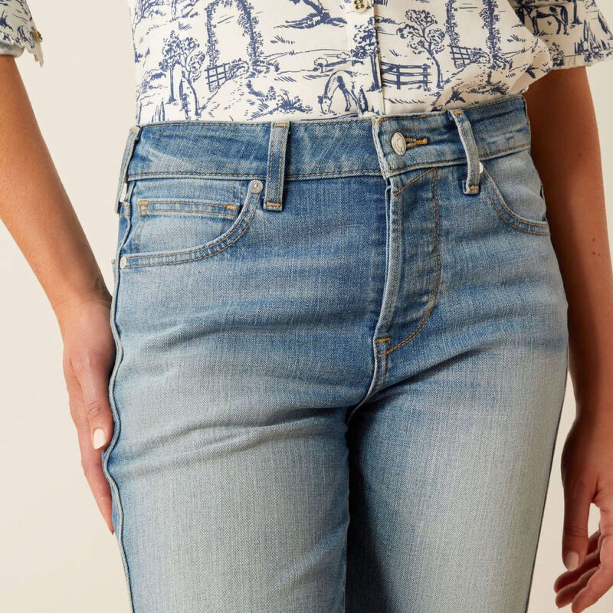 Ariat Jeans High Rise Bridle Slim Straight Leg Mujer Abeline