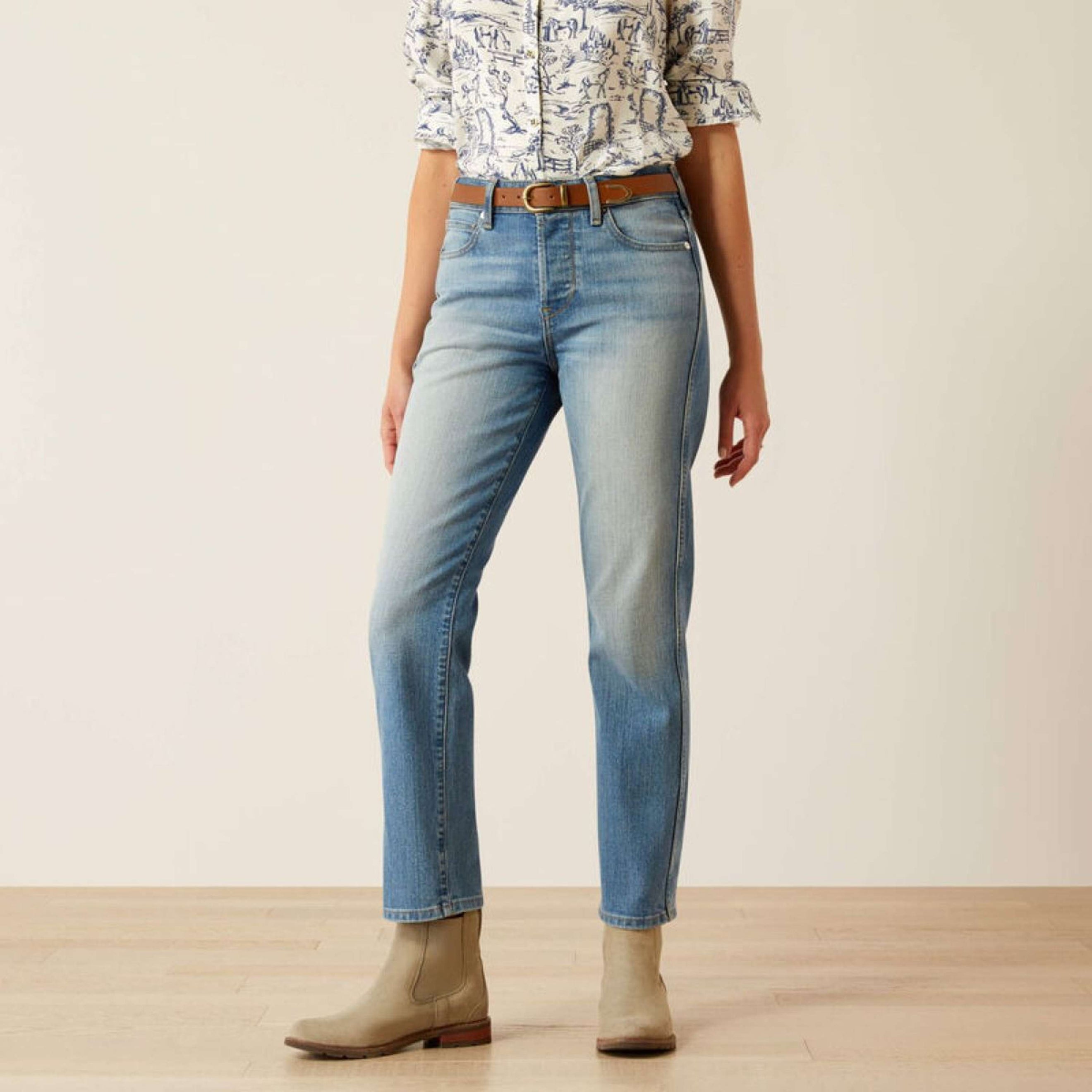 Ariat Jeans High Rise Bridle Slim Straight Leg Mujer Abeline