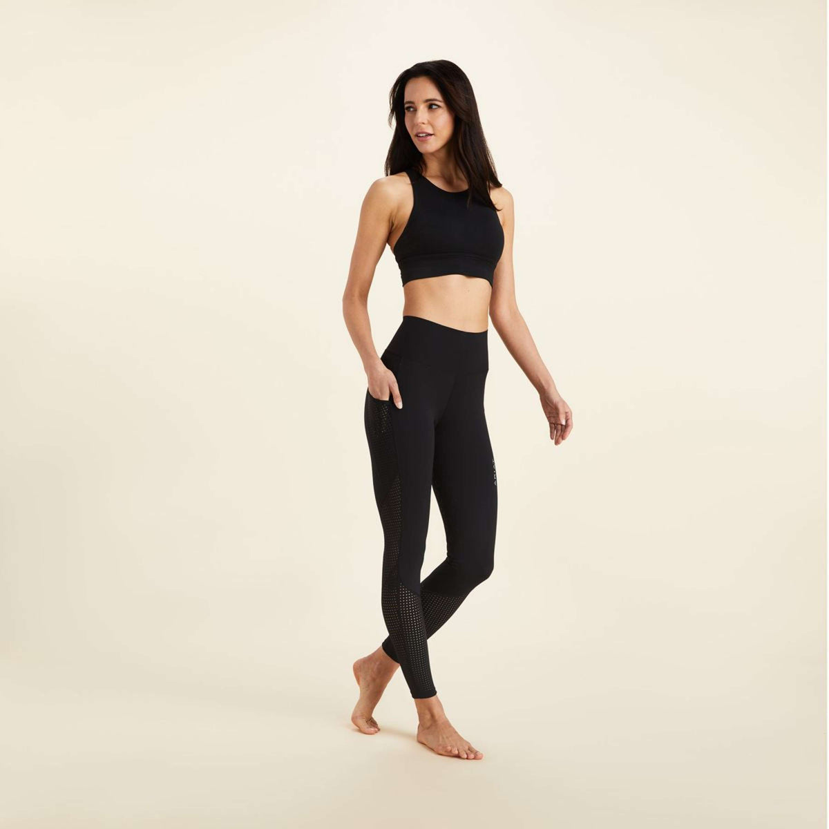 Ariat Pantalón de Equitación Breathe Half Grip Mujer Negro
