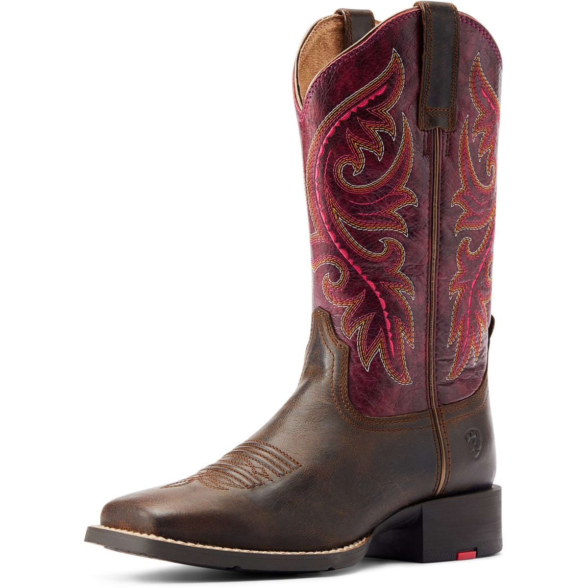 Ariat Botas Western Round Up Back Zip Mujer Worn Mocha/Rasberry