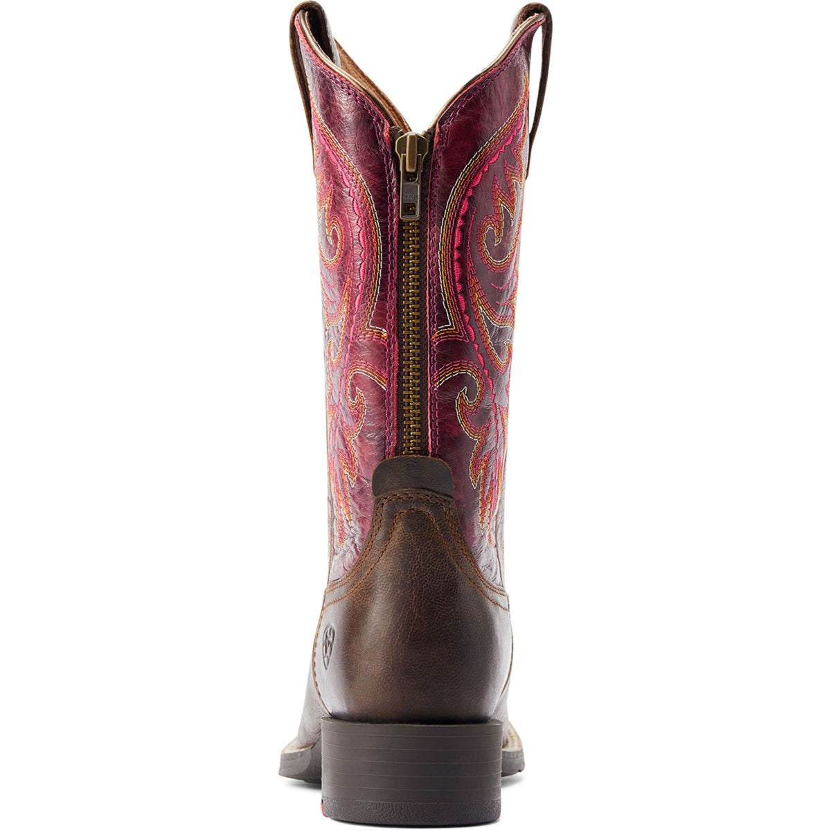 Ariat Botas Western Round Up Back Zip Mujer Worn Mocha/Rasberry
