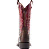 Ariat Botas Western Round Up Back Zip Mujer Worn Mocha/Rasberry