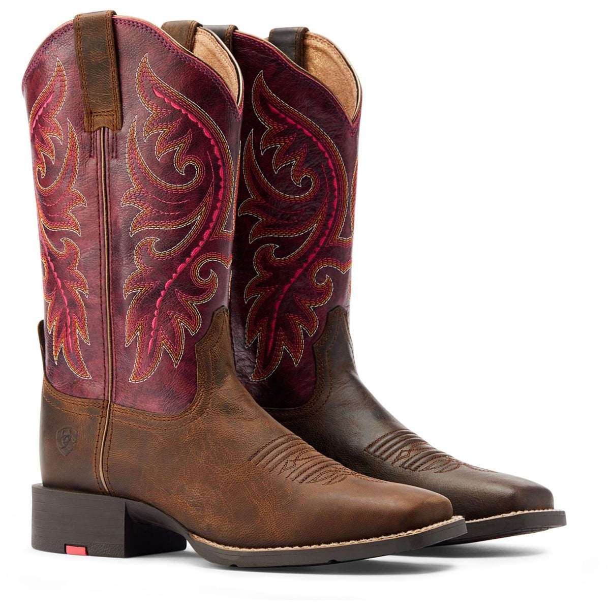 Ariat Botas Western Round Up Back Zip Mujer Worn Mocha/Rasberry