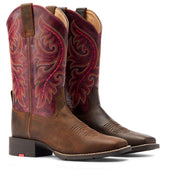 Ariat Botas Western Round Up Back Zip Mujer Worn Mocha/Rasberry