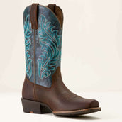 Ariat Botas Western Round Up Narrow Cutter Toe Sassy Brown/Ocean Wave