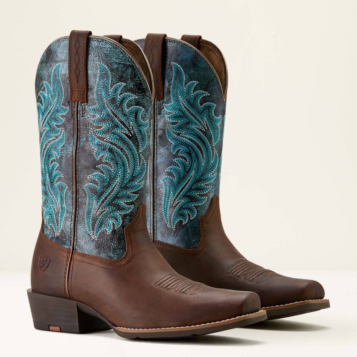 Ariat Botas Western Round Up Narrow Cutter Toe Sassy Brown/Ocean Wave
