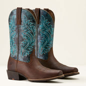 Ariat Botas Western Round Up Narrow Cutter Toe Sassy Brown/Ocean Wave