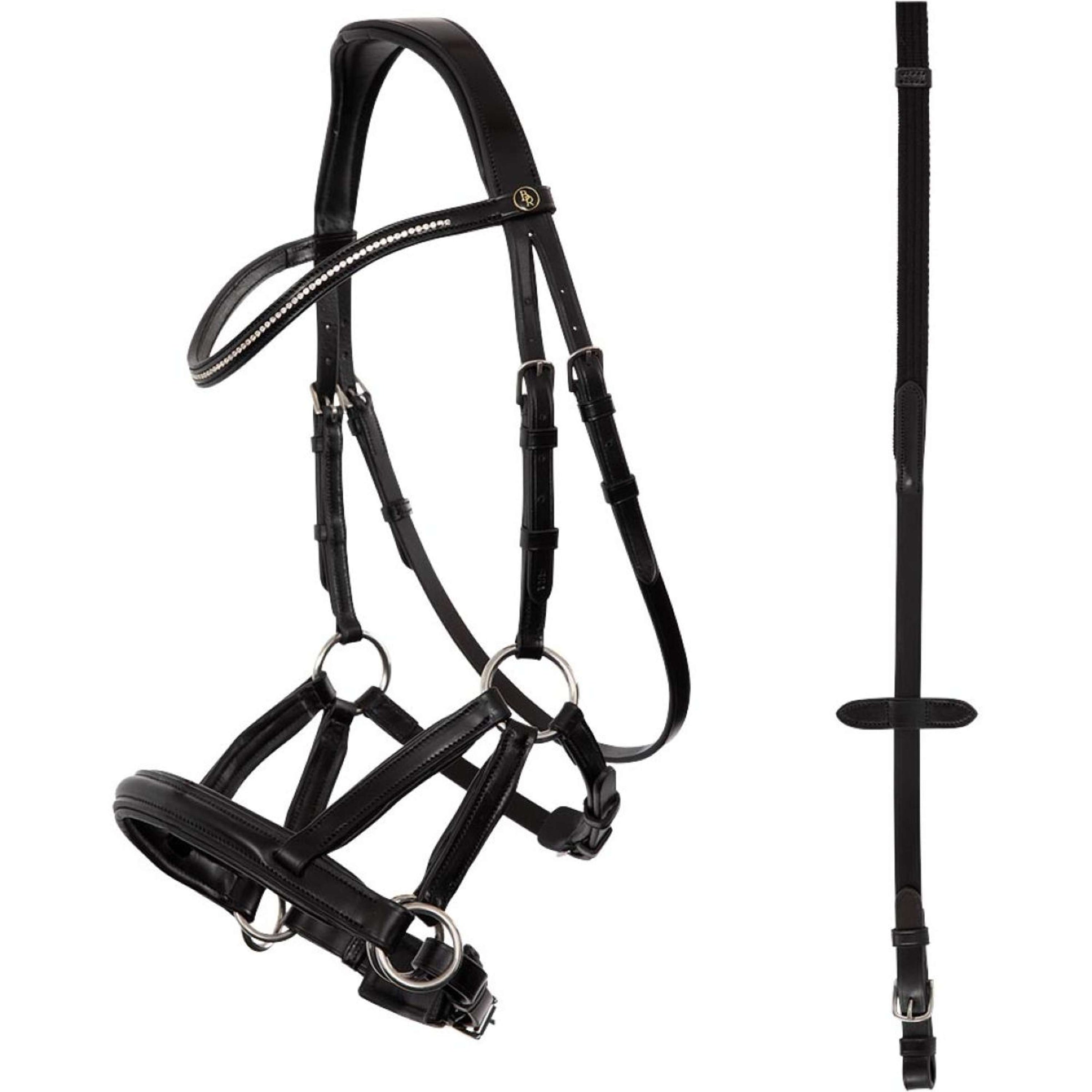 BR Brida Lewes Side & Pull Sin bocado Negro/Plata BR Brida Lewes Side & Pull Sin bocado Negro/Plata